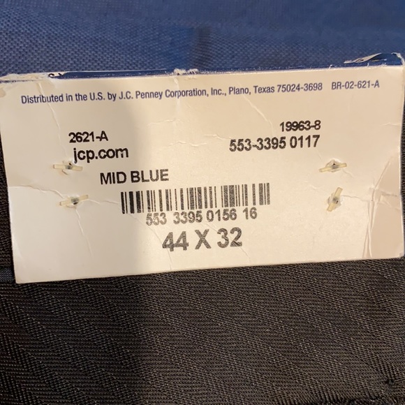 Stafford SZ 44 x 32 Mid Blue Classic Fit Flat Front Trousers Dress Pants - Picture 4 of 12